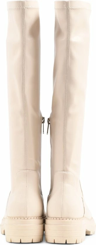 POSH By Poelman CYBELE Dames Hoge Stretch Laarzen - Crème - Maat 38 6 POSH By Poelman CYBELE Dames Hoge Stretch Laarzen - Crème - Maat 38 - Afbeelding 4
