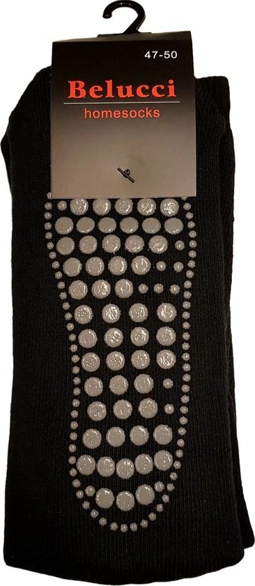 Belucci Anti Slip Huis-sokken Set Van 6 Paar Zwart Maat 39-42 4 Belucci Anti Slip Huis-sokken Set Van 6 Paar Zwart Maat 39-42 - Afbeelding 2
