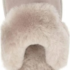 Vanuba LuLu- Leren Dames Pantoffels - Sloffen Gevoerd Met Schapenvacht. Maat 36 - Bruin Beige -Dames-schoenen Verkoop 396x840