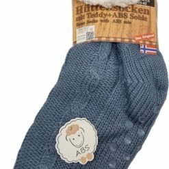 Antonio Dames Huissokken - Gebreid - Levendel Blauw - Antislip ABS - One Size (35-42) - Hüttensocken - Warme Sokken - Warme Huissloffen
