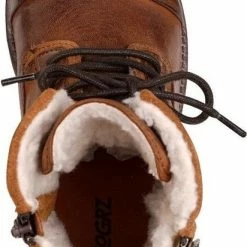 NoGRZ P.Post - Dames Leren Enkellaars - Winter Veterboots - Wol Gevoerd - Cognac - Maat 41 -Dames-schoenen Verkoop 412x840 1