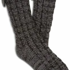 UGG Laila Bow Fleece Sokken - Maat One Size - Vrouwen - Antraciet