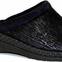 Rohde Vrouwen Suède Harde Zool Pantoffels / Open Sloffen - 2455 - Zwart - Maat 38 -Dames-schoenen Verkoop 550x247 10