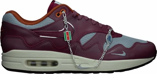 Nike Air Max 1 Patta Waves Rush Maroon (With Bracelet) DO9549-001 Maat 44.5 Metallic Silver;Rush Maroon 3 Nike Air Max 1 Patta Waves Rush Maroon (With Bracelet) DO9549-001 Maat 44.5 Metallic Silver;Rush Maroon