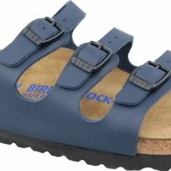 Dames-schoenen Verkoop 25 Birkenstock Florida BF WB Narrow Dames Slippers - Blue - Maat 40