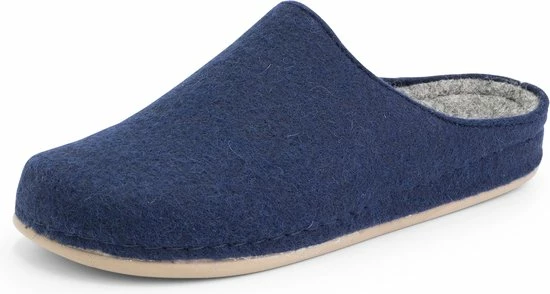 Travelin' At-Home Dames Sloffen - Wollen Pantoffels - Instappers Met Rubberen Zool - Navy Blauw - Maat 40 5 Travelin' At-Home Dames Sloffen - Wollen Pantoffels - Instappers Met Rubberen Zool - Navy Blauw - Maat 40 - Afbeelding 3