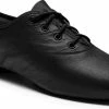 Dancer Dancewear Jazzschoenen Leer | Zwart | Met Veters | Zwarte Jazz Schoenen | Met Suède Splitzool | Maat 32 -Dames-schoenen Verkoop 550x307 1