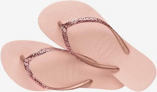 Havaianas Slim Glitter II Dames Slippers - Ballet Rose/ Golden Blush - Maat 37/38 4 Havaianas Slim Glitter II Dames Slippers - Ballet Rose/ Golden Blush - Maat 37/38 - Afbeelding 2