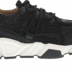 Dames Sneakers Dwrs Los Angeles Glitter Black Zwart - Maat 39