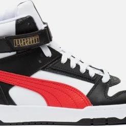 PUMA RBD Game Unisex Sneakers - White/HighRiskRed/Black/TeamGold - Maat 42 -Dames-schoenen Verkoop 550x331