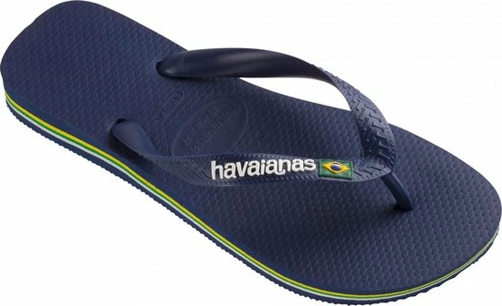 Havaianas Brasil Logo Unisex Slippers - Navy Blue - Maat 35/36 3 Havaianas Brasil Logo Unisex Slippers - Navy Blue - Maat 35/36