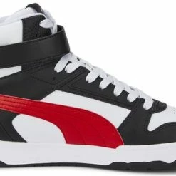 PUMA RBD Game Unisex Sneakers - White/HighRiskRed/Black/TeamGold - Maat 42 -Dames-schoenen Verkoop 550x337 1