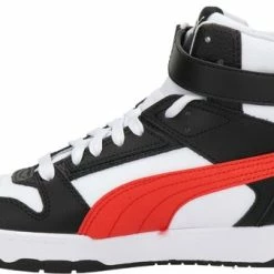 PUMA RBD Game Unisex Sneakers - White/HighRiskRed/Black/TeamGold - Maat 42 -Dames-schoenen Verkoop 550x338 2