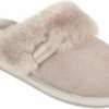 Vanuba LuLu- Leren Dames Pantoffels - Sloffen Gevoerd Met Schapenvacht. Maat 36 - Bruin Beige