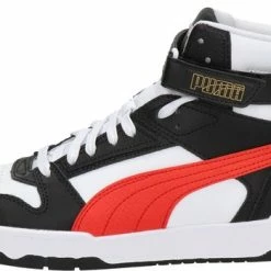 PUMA RBD Game Unisex Sneakers - White/HighRiskRed/Black/TeamGold - Maat 42 -Dames-schoenen Verkoop 550x349 2