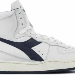 Dames-schoenen Verkoop 13 Diadora Sneakers Dames - Hoge Sneakers / Damesschoenen - Leer - Mi Basket Used Z - Wit - Maat 40