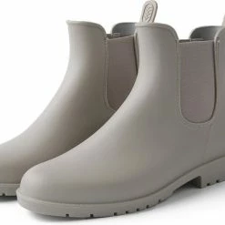 Geweo Regenlaarzen - Wellington Chelsea Laarzen - Kerstmis - Kerstfeest - Christmas Gift - Middelhoge Schoen - Kort Boots - Waterdichte - Dames - Grijs - Maat 36