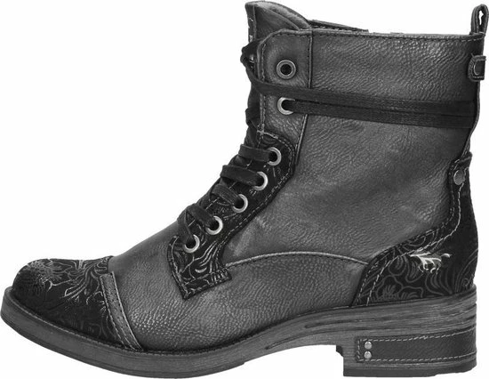 Mustang Dames Veterboot - Zwart - Maat 38 4 Mustang Dames Veterboot - Zwart - Maat 38 - Afbeelding 2