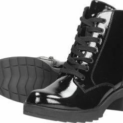 Marco Tozzi - Dames Veterschoenen Zwartlak -Dames-schoenen Verkoop 550x432 6