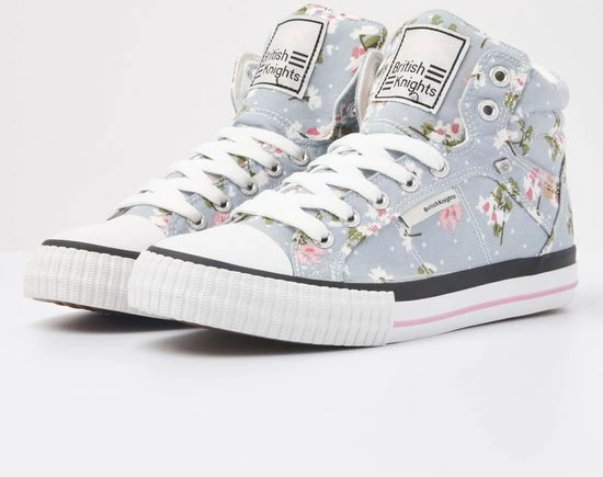 British Knights DEE Dames Sneakers Hoog - Babyblauwe Bloemen - Maat 38 3 British Knights DEE Dames Sneakers Hoog - Babyblauwe Bloemen - Maat 38