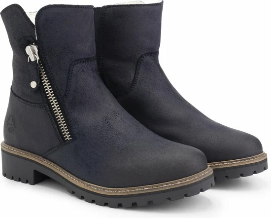 Travelin' Vartae Dames Enkellaarsjes - Winter Boots - Wax Suede Leer - Wol Gevoerd - Donkerblauw - Maat 42 4 Travelin' Vartae Dames Enkellaarsjes - Winter Boots - Wax Suede Leer - Wol Gevoerd - Donkerblauw - Maat 42 - Afbeelding 2