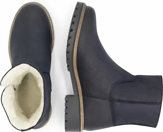 Travelin' Vartae Dames Enkellaarsjes - Winter Boots - Wax Suede Leer - Wol Gevoerd - Donkerblauw - Maat 42 5 Travelin' Vartae Dames Enkellaarsjes - Winter Boots - Wax Suede Leer - Wol Gevoerd - Donkerblauw - Maat 42 - Afbeelding 3