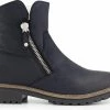 Travelin' Vartae Dames Enkellaarsjes - Winter Boots - Wax Suede Leer - Wol Gevoerd - Donkerblauw - Maat 42