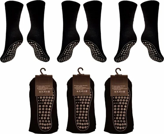 Merkloos Anti Slip Sokken Huissokken 3 Paar Maat 43-46 3 Merkloos Anti Slip Sokken Huissokken 3 Paar Maat 43-46