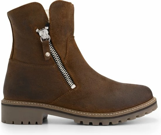 Travelin' Vartae Dames Enkellaarsjes - Winter Boots - Wax Suede Leer - Wol Gevoerd - Cognac - Maat 41 3 Travelin' Vartae Dames Enkellaarsjes - Winter Boots - Wax Suede Leer - Wol Gevoerd - Cognac - Maat 41