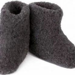 LuLu Wonen LuLu- Grijze Wollen Sloffen / Pantoffels Met Antislipzool - Maat 39 - Unisex -Dames-schoenen Verkoop 550x464 11