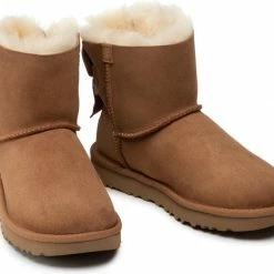 Ugg Mini Bailey Fluff Bow Laarzen Bruin - Dames Laarzen - 1123635-CHE - Maat 37 -Dames-schoenen Verkoop 550x467