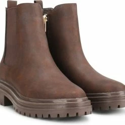 POSH By Poelman LOT Dames Chelsea Laarzen - Donker Bruin - Maat 40 -Dames-schoenen Verkoop 550x486 5