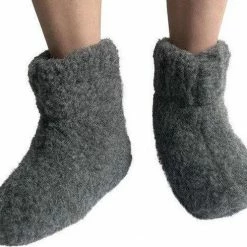 LuLu Wonen LuLu- Grijze Wollen Sloffen / Pantoffels Met Antislipzool - Maat 39 - Unisex -Dames-schoenen Verkoop 550x490 14