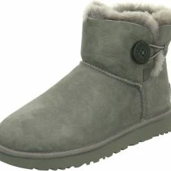 UGG - Dames Snowboots Mini Bailey Buttons II Grey - Grijs - Maat 38 -Dames-schoenen Verkoop 550x493 6