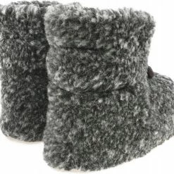 Oncedoce Wollen Sloffen - Winter Pantoffels 100% ECHT Lamswol En Leer - MAAT 39 - Leren Zooltjes – Veters - Handgemaakte Slofjes - Kleur Donkergrijs Gemêleerd -Dames-schoenen Verkoop 550x496 1