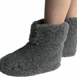 LuLu Wonen LuLu- Grijze Wollen Sloffen / Pantoffels Met Antislipzool - Maat 39 - Unisex -Dames-schoenen Verkoop 550x502 11