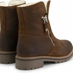 Travelin' Vartae Dames Enkellaarsjes - Winter Boots - Wax Suede Leer - Wol Gevoerd - Cognac - Maat 38 -Dames-schoenen Verkoop 550x502 9