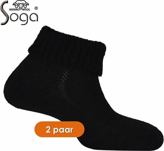 2-Pack Eureka Zachte Merino Wollen Sokken S29 - Unisex - Zwart - Maat 43-45 3 2-Pack Eureka Zachte Merino Wollen Sokken S29 - Unisex - Zwart - Maat 43-45