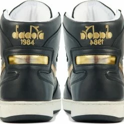 Diadora Sneakers Dames - Hoge Sneakers / Damesschoenen - Leer - Mi Basket Used Z - Zwart Combi - Maat 39 -Dames-schoenen Verkoop 550x511 16