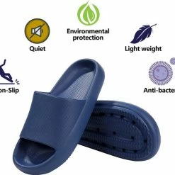 Geweo - Badslippers - EVA Slippers Heren Dames - Pillow Slides - Kerstmis - Kerstfeest - Christmas Gift - Unisex - Verdikte - Antislip - Lichtgewicht - Blauw - Maat 42/43 -Dames-schoenen Verkoop 550x512 4