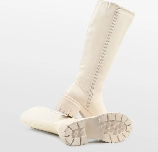 POSH By Poelman NORI Dames Hoge Laarzen - Crème - Maat 39 9 POSH By Poelman NORI Dames Hoge Laarzen - Crème - Maat 39 - Afbeelding 7