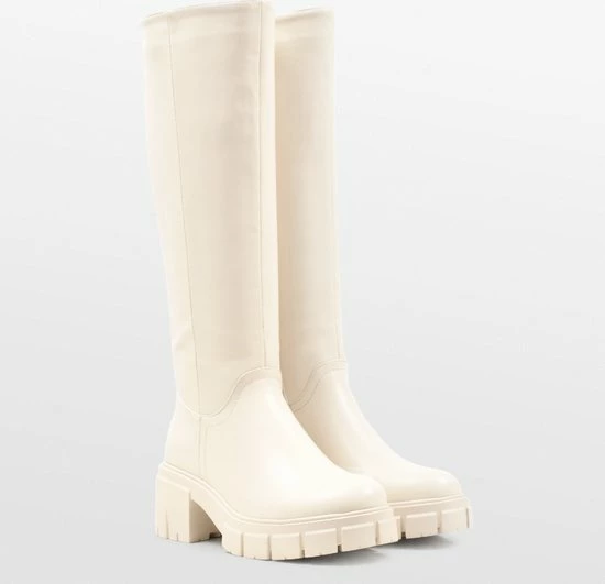 POSH By Poelman NORI Dames Hoge Laarzen - Crème - Maat 39 5 POSH By Poelman NORI Dames Hoge Laarzen - Crème - Maat 39 - Afbeelding 3