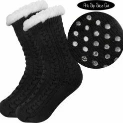 JAXY Huissokken - Huissokken Dames En Heren - Verwarmde Sokken - Anti Slip Sokken - Fleece Sokken - Dikke Sokken - Fluffy Sokken - Slofsokken - Warme Sokken - Bedsokken - Gevoerde Sokken - Winter Sokken - 2 Paar - Zwart En Rood -Dames-schoenen Verkoop 550x536 9
