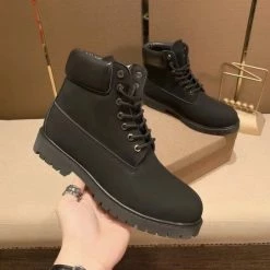 Merkloos -ZWARTE HEREN BOOTS - Timo - Maat 44 - Heren Laarzen Zwart Met Voering