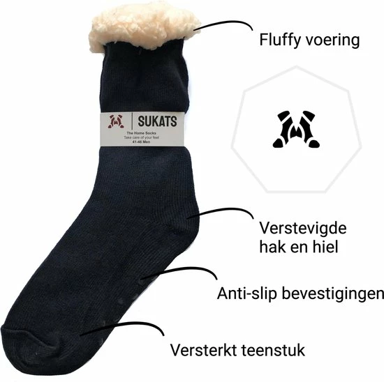 Sukats® Huissokken - Homesocks - 3 Paar - Maat 36-41 - Mix A - Anti-Slip - Fluffy - Dames Huissokken 4 Sukats® Huissokken - Homesocks - 3 Paar - Maat 36-41 - Mix A - Anti-Slip - Fluffy - Dames Huissokken - Afbeelding 2
