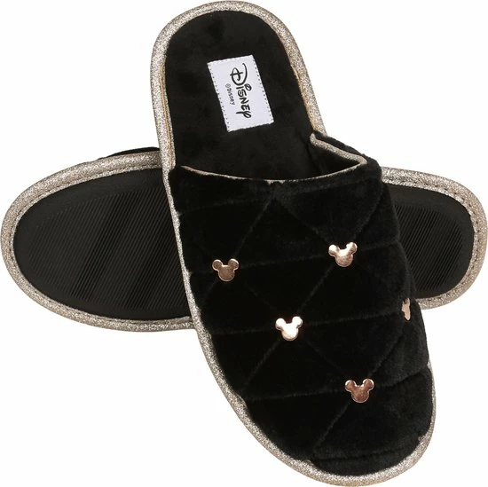 Mickey Disney Mouse - Zwarte Damespantoffels / Sloffen, Gewatteerd, Comfortabel / 38-39 5 Mickey Disney Mouse - Zwarte Damespantoffels / Sloffen, Gewatteerd, Comfortabel / 38-39 - Afbeelding 3