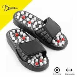 Massage Slippers Unisex Maat (42-43) - Voet Massage/Foot Massage - Acupunctuur Slipper - Gezondheidsslipper Dames/Heren - Acupunctuur - Zwart - BestMen®