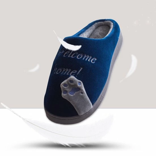 Geweo Home Sloffen - Open Sloffen - Kerstmis - Kerstfeest - Christmas Gift - Koraal Fleece Pantoffels Dames - Leuk Katje - Blauw - Maat 41/42 4 Geweo Home Sloffen - Open Sloffen - Kerstmis - Kerstfeest - Christmas Gift - Koraal Fleece Pantoffels Dames - Leuk Katje - Blauw - Maat 41/42 - Afbeelding 2