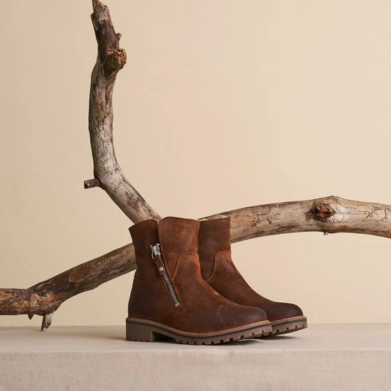 Travelin' Vartae Dames Enkellaarsjes - Winter Boots - Wax Suede Leer - Wol Gevoerd - Cognac - Maat 41 10 Travelin' Vartae Dames Enkellaarsjes - Winter Boots - Wax Suede Leer - Wol Gevoerd - Cognac - Maat 41 - Afbeelding 8