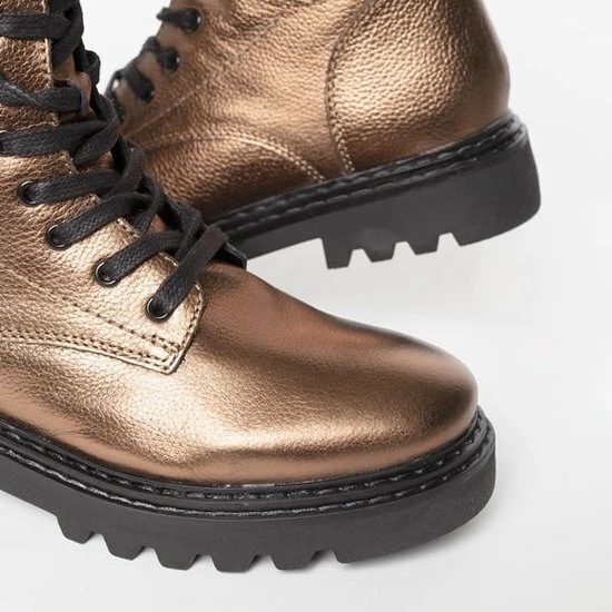 Ann Rocks Ann Rocks Veterboots Brons Leer - Maat 38 10 Ann Rocks Ann Rocks Veterboots Brons Leer - Maat 38 - Afbeelding 8